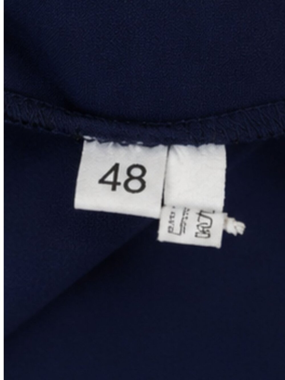 Rent the Runway-Chiara Boni Navy Peplum Midi Dress US size 12 - Picture 6 of 10
